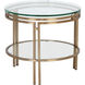 Andros 21.5 X 20 inch Antique Brass End Table